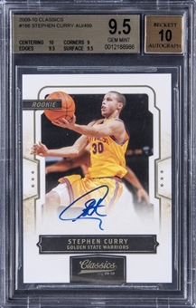2009-10 Panini Classics #166 Stephen Curry Signed Rookie Card (#267/499) - BGS GEM MINT 9.5/BGS 10